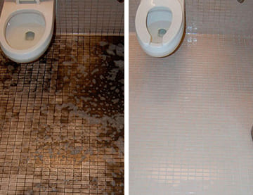 Генеральная уборка туалета, очистка кафеля - пример до и после