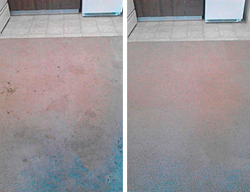 Химчистка коврового покрытия при заказе генеральной уборки - пример до и после